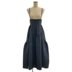 Bluelea / ブルレア | Dot Jacquard suspenders skirt ジャガード サスペンダー スカート | S | ブラック/ホワイト | レディース