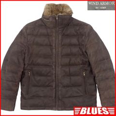 Wind Armor ウィンドアーマー ダウンジャケット L レザー 茶 フード