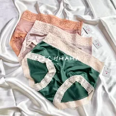 ♡P1009♡ 3枚セット シルクショーツ 上品 レース かわいい