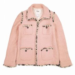 Rene ルネ TISSUE社製 パイピング ツイードコート アウター 薄ピンク