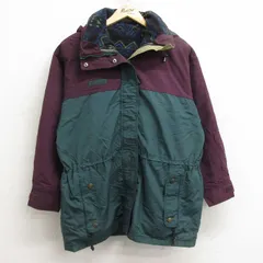 古着 コロンビア 長袖 ジャケット パーカー レディース 90s ツートンカラー 大きいサイズ エンジ他 内側フリース 24sep28 中古 アウター ジ