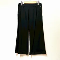 #anc センソユニコ Dw2R senso-unico パンツ M 黒 ボタン クロップドパンツ 麻混 美品 レディース [892192]のサムネイル