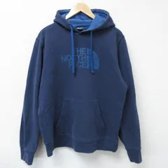 L/古着 ノースフェイス THE NORTH FACE 長袖 スウェット パーカー メンズ ビッグロゴ 紺 ネイビー 25apr05 中古 スエット トレーナー トッ