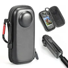 新品 For Insta360 X5/X4 用 収納ケース インスタ360 X5 カバー 収納バッグ 落下防止 カラビナ付き 持ち運び便利 耐衝撃 防塵 防振防水 insta360 x5 / x4 アクセサリー (ブラック)のサムネイル