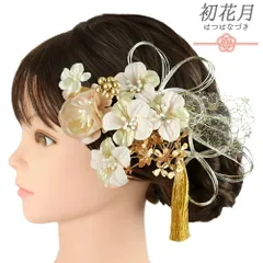 髪飾り 成人式 水引 振袖 袴 花 12点セット ピンク ゴールド ちりめん 房 造花 ビーズ レース ラメ トレンド Ｕピン Iピン 花ご No.12-0912