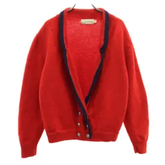 L.L.Bean エルエルビーン 80s ヴィンテージ 長袖 ニットカーディガン XL レッド アウトドア レディース 古着