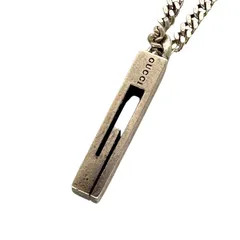 【GUCCI】グッチ Gモチーフ ロゴネックレス シルバー SV925 約13.6g 51.5cm ペンダント メンズ レディース ユニセックス アクセサリー 【中古品】 USED-B 【9304】