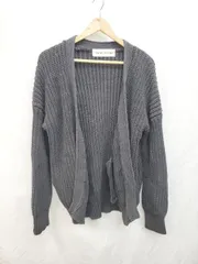 ◇ ◎ THE SHINZONE ザ シンゾーン リブニット シンプル 長袖 カーディガン サイズF チャコールグレー系 レディース P  【1405090013128】