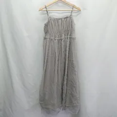 ◇ ⊂ BONLECILL　ボンルシール ウエストゴム キャミソール マキシ ワンピース サイズM グレー レディース E  【1410100042562】