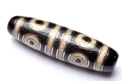 銀線天珠 八眼天珠 49x14mm チベット御守り 1個売り パワーストーン 天然石 _PRG761