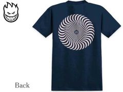 ★数量限定★人気★SPITFIRE(スピットファイアー) CLASSIC SWIRL OVERLAY 22226 Tシャツ ネイビー Lサイズ 送料無料  スケートボード スケボー