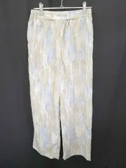 ◇ ⊂ Samansa Mos2 blue サマンサモスモス ブルー マーブル柄 イージー パンツ サイズF ベージュ系 レディース E  【1508060003898】