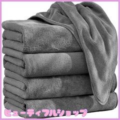 【特価】バスタオル 大判 ふわふわ 柔らかい 抗菌防臭 【SANRUIHE 140X70cm 大判4枚 グレー】 ナノファイバー 高速吸水 速乾 耐久 ホテル仕様 サロン ジム サウナ バス用品 業務用