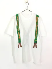 古着 90s USA製 Newport タバコ シガレット サスペンダー だまし絵 Tシャツ L 古着