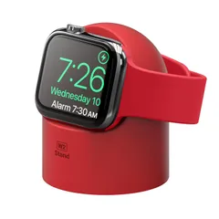 【elago】 Apple Watch 対応 充電 スタンド シリコン 充電ドック アクセサリー [ AppleWatch 45mm / 44mm / 42mm / 41mm / 40mm / 38mm 各種 アップルウォッチ 8 / 7 / 6  [レッド]