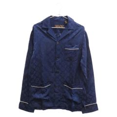LOUIS VUITTON (ルイヴィトン) ×SUPREME 17AW Jacquard Silk Pajama Shirt ジャガードシルクパジャマ長袖シャツ ネイビーのサムネイル