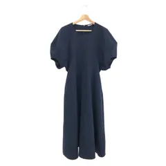 CLANEランタンスリーブワンピース Mサイズ ネイビー 中古・古着通販】CLANE (クラネ) ランタンスリーブワンピース