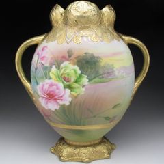 オールドノリタケ 百合 絵 エナメル ジュール 花瓶 オールドノリタケ 百合 絵 エナメル ジュール 花瓶 - メルカリ