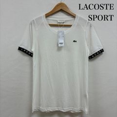LACOSTE ラコステ Tシャツ 半袖 SPORT ラウンドネック ワニロゴ ワッペン 袖プリント 半袖 Tシャツ TF5206 タグ付き
