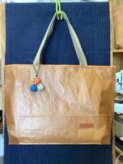 ハンドメイド　米袋かばん　オレンジタグ付き