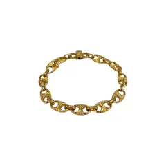 極 美品 レア セリーヌ サークルロゴ カラーストーン ブレスレット バングル