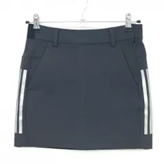 ★SALE価格★【超美品】アディダス スカート 黒×グレー サイド3ライン 後ろウエストゴム  レディース J/S ゴルフウェア adidas