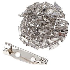 【在庫処分】安全ピン アクセサリー 100個 手芸 ウラピン ブローチピン パーツ (シルバー ルボナリエ 20mm 100個)