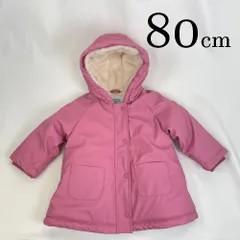 ap10993 OBAiBi オバイビ BABY ベビー ダッフルコート 80 18M 80cm ピンク ビビットカラー ワンポイント ダッフルボタン 裏ボア 保温性 ファー 暖かい 18ヶ月 OBAÏBI