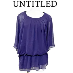 アンタイトル　5分袖シアーブラウス　チュニック　紫　プルオーバーブラウス　シフォンブラウス　パープル　紫　M　レディース　無地