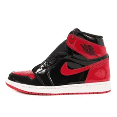 新品 NIKE ナイキ サイズ:27.5cm AIR JORDAN 1 RETRO HIGH OG BRED PATENT (555088-063) エアジョーダン1 レトロ ハイ ブレッド パテント ブラック バーシティレッド US9.5 スニーカー