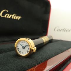 CARTIER ボールペン ST190003 カレンダー ウォッチ付 ミレニアム 2000限定 VERSION ANGLAISE ツイスト式 時計動作OK 箱保付 美品 Cartier カルティエ ◆送料込◆質屋-10821