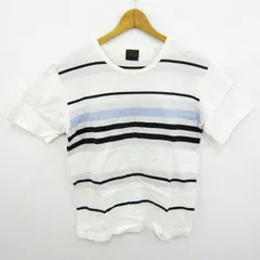 タケオキクチ 半袖Ｔシャツ トップス ボーダー柄 日本製 メンズ 2サイズ ホワイト TAKEO KIKUCHI 【中古】