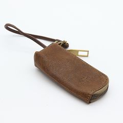 ゲンテン genten ネックストラップキーケース カット レザーブラック