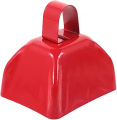 Global Networks ムイビエン金属製カウベル ハンドル付き スポーツ イベント 応援 パーティーなどに 2個セット(赤)