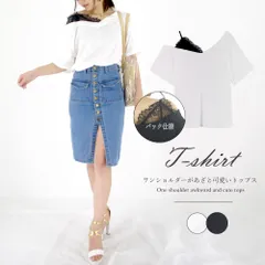 オフショルダー トップス 半袖 レディース 春夏 ワンショルダー Tシャツ
