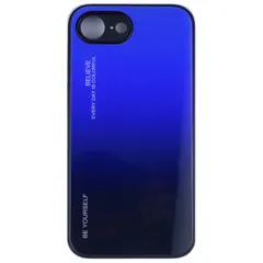 iPhone 16e ケース グラデーション ハイブリット ケース 【Color】ブルー・ブラック