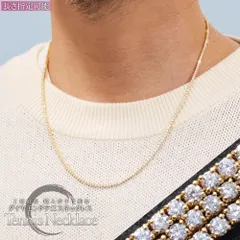 テニスネックレス メンズ K18 18K 18金 ダイヤモンド 5カラット 50cm テニスチェーン ネックレス イエローゴールド 日本製 刻印入り 鑑別書付き【人気アイテム】【アクセサリーマート/メルカリShops店】
