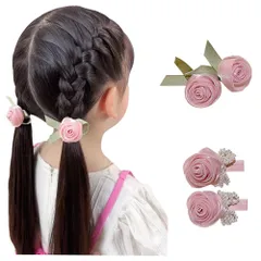 【新着商品】ヘアクリップ キッズ ヘアドレス バレッタ 髪飾 FASELE 髪留め 女の子 子供用 ピンク 甘美 可愛い 花 ヘアアクセサリー オシャレ 七五三 お祝い 卒園式 ギフト プレゼント 贈り物