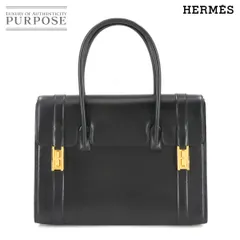 美品 エルメス HERMES ドラッグ 27 ハンド バッグ ボックスカーフ ブラック 〇H刻印 1978年 ヴィンテージ ゴールド 金具 90278553
