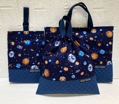 宇宙　キルティング　3点セット　ハンドメイド