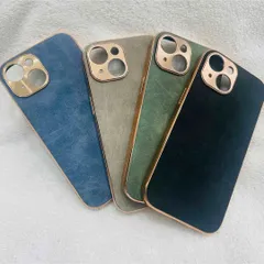 スマホケースiPhone15（シープスキン/ブラック/グレー/グリーン/ブルー）ハードケースケースレザー