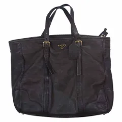 PRADA プラダ 三角プレート レザー トート バッグ ブラウン系【中古】のサムネイル