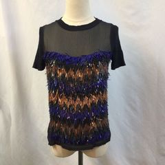 GIANNI VERSACE　ジャンニ　ヴェルサーチ　スパンコール　シースルー　半袖　トップス