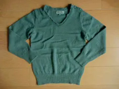 ハグオーワー hug o war 子供服 ナチュラル 長袖 ニット 緑 M 約 95cm 100cm 105cm ★2 キッズ ベビー 【中古】 ユーズド 女の子 女児 ガールズ ブランド USED アウトレット 古着 こども服 子供 子ども