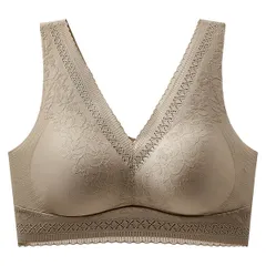 シームレスブラ ノンワイヤー ナイトブラ 花柄 楽ちん 快適 美胸 盛れる 幅広ショルダー 下厚パッド シンプル 大人かわいい 大きいサイズ 黒 白 赤 as-021