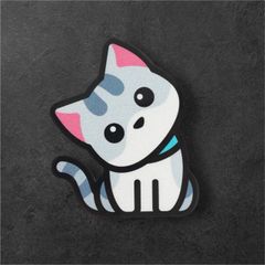 猫 ネコ 首を傾げる かわいいゆるイラスト 防水反射ステッカー