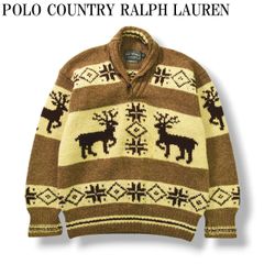 ラルフローレン  ポロカントリー  ヴィンテージ ニット レディース 90's Ralph Lauren COUNTRY SHAWL COLLAR KNIT CARDIGAN ラルフ