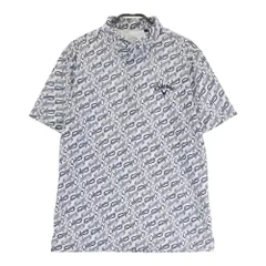 サイズ：M CALLAWAY キャロウェイ 2023年モデル 半袖ポロシャツ ロゴ総柄 ホワイト系 [240101222827]# ゴルフウェア メンズ