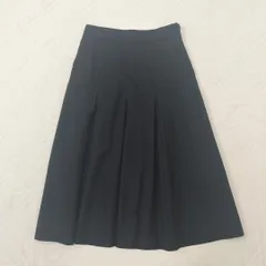 MARGARET HOWELL　マーガレットハウエル　ウールフランネル　プリーツスカート　黒　S相当　ウール100%