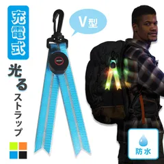 LED ストラップ USB USB充電式 充電式 光る 4色選べる ランニング 反射 夜 夜間 ジョギング 散歩 ウォーキング 安全 マーカー リフレクター キーホルダー カラビナ 防犯グッズ 目立つ 交通安全 夜間反射 反射スト